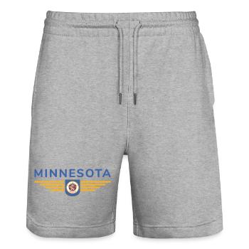 Minnesota Fan T-Shirt – Parfait pour les fans ! - Short de jogging bio TRAINER Stanley/Stella unisexe - gris chiné - Devant - Nik (191cm) & Marisol (170cm)