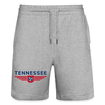Tennessee Fan T-Shirt – Musik & Heimatliebe - Stanley/Stella Unisex Bio Joggingshorts Trainer  - Grau meliert - Vorne - Nik (191cm) & Marisol (170cm)