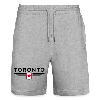 Toronto Fan-T-Shirt für Kanada-Liebhaber - Stanley/Stella Unisex Bio Joggingshorts Trainer  - Grau meliert - Vorne - Nik (191cm) & Marisol (170cm)
