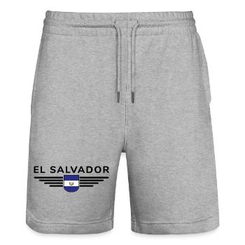El Salvador T-Shirt Design - Short de jogging bio TRAINER Stanley/Stella unisexe - gris chiné - Devant - Nik (191cm) & Marisol (170cm)
