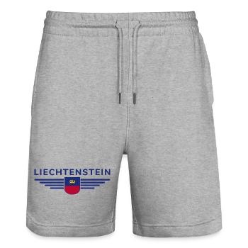 Conception de t-shirt Liechtenstein pour les fans - Short de jogging bio TRAINER Stanley/Stella unisexe - gris chiné - Devant - Nik (191cm) & Marisol (170cm)