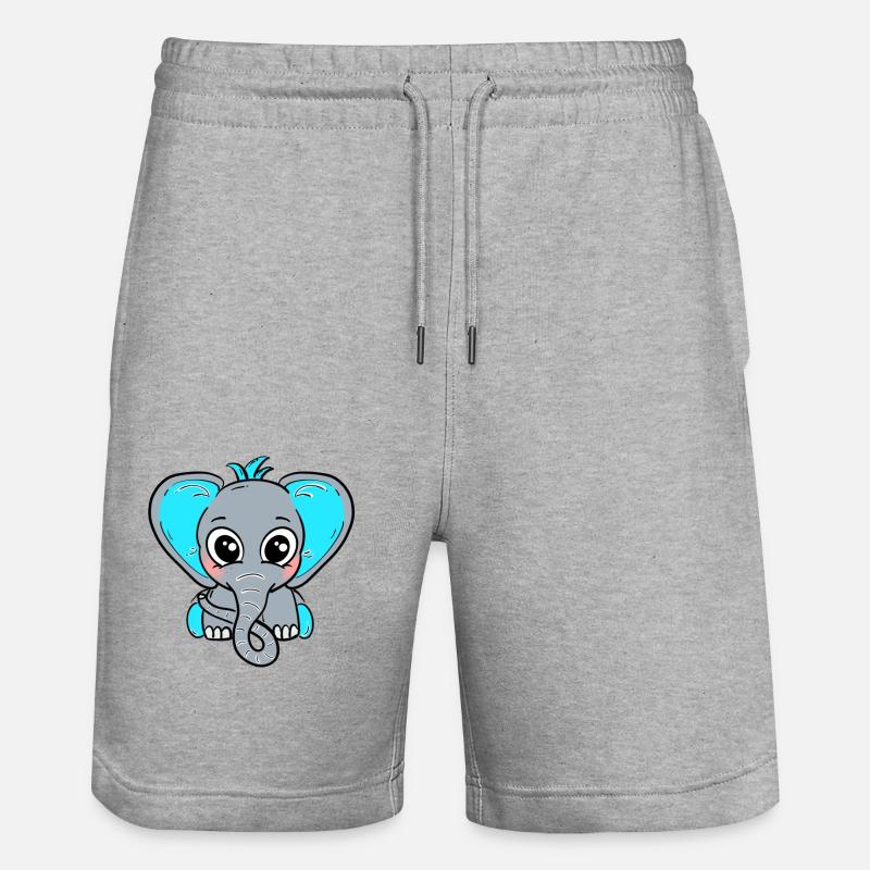 Bébé éléphant garçon bleu - Short de jogging bio TRAINER Stanley/Stella unisexe - gris chiné