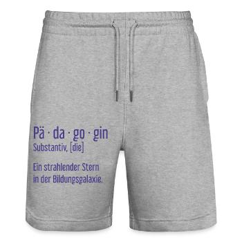 Pädagogin Pädagoginnen Schule Lehrerin Unterricht - Stanley/Stella Unisex Bio Joggingshorts Trainer  - Grau meliert - Vorne - Nik (191cm) & Marisol (170cm)