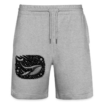 baleine de l’espace - Short de jogging bio TRAINER Stanley/Stella unisexe - gris chiné - Devant - Nik (191cm) & Marisol (170cm)