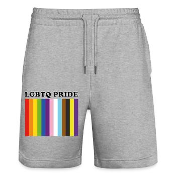 LGBTQ Pride Inklusive Pride-Farben - Stanley/Stella Unisex Bio Joggingshorts Trainer  - Grau meliert - Vorne - Nik (191cm) & Marisol (170cm)