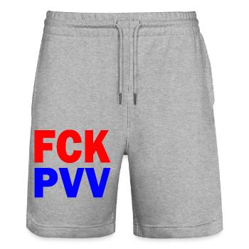 pvv - Short de jogging bio TRAINER Stanley/Stella unisexe - gris chiné - Devant - Nik (191cm) & Marisol (170cm)