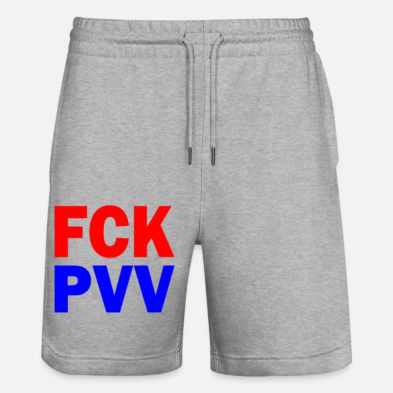 Fck pvv - Stanley/Stella Unisex Bio Joggingshorts Trainer  - Grau meliert