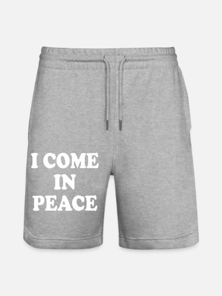 i come in peace im peace couple - Stanley/Stella Trainer økologiske unisex joggingshorts - grå meleret