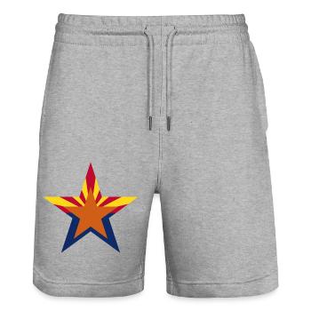 Arizona Fan T-Shirt – Wüstenstyle - Stanley/Stella Unisex Bio Joggingshorts Trainer  - Grau meliert - Vorne - Nik (191cm) & Marisol (170cm)