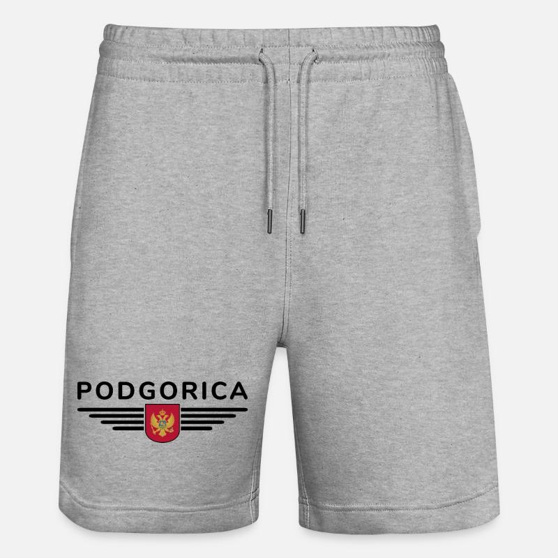 Podgorica Design – Moment capital - Short de jogging bio TRAINER Stanley/Stella unisexe - gris chiné