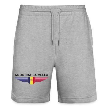 Andorra La Vella Fan T-Shirt Design - Stanley/Stella Unisex Bio Joggingshorts Trainer  - Grau meliert - Vorne - Nik (191cm) & Marisol (170cm)