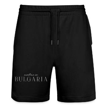 Bulgarie Charm T-shirt - Short de jogging bio TRAINER Stanley/Stella unisexe - noir - Devant - Nik (191cm) & Marisol (170cm)
