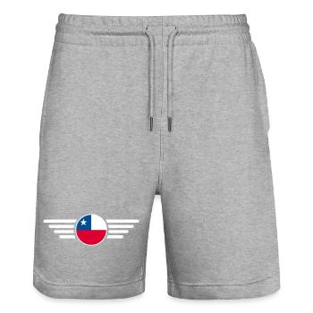 T-shirt de design de style chilien - Short de jogging bio TRAINER Stanley/Stella unisexe - gris chiné - Devant - Nik (191cm) & Marisol (170cm)