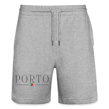 Porto, Portugal Style Design T-Shirt - Short de jogging bio TRAINER Stanley/Stella unisexe - gris chiné - Devant - Nik (191cm) & Marisol (170cm)
