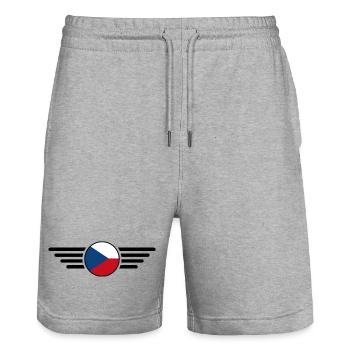 T-shirt design de style République tchèque - Short de jogging bio TRAINER Stanley/Stella unisexe - gris chiné - Devant - Nik (191cm) & Marisol (170cm)