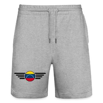 Venezuela Style Design T-Shirt - Stanley/Stella Trainer Unisex Organic Jogging Shorts - heather grey - Front - Nik (191cm) & Marisol (170cm)