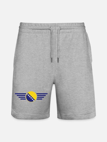 Jag älskar Bosnien, elegans stil design t-shirt - Ekologiska joggingshorts Trainer unisex från Stanley/Stella - gråmelerad