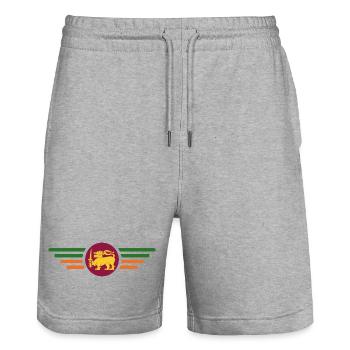 J’aime le Sri Lanka, T-shirt design de style élégance - Short de jogging bio TRAINER Stanley/Stella unisexe - gris chiné - Devant - Nik (191cm) & Marisol (170cm)