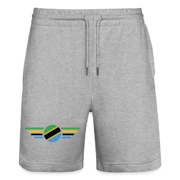 I Love Tanzania, Elegance Style Design T-Shirt - Stanley/Stella Trainer Unisex Organic Jogging Shorts - heather grey - Front - Nik (191cm) & Marisol (170cm)