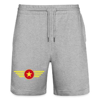 T-shirt de conception de style vietnamien - Short de jogging bio TRAINER Stanley/Stella unisexe - gris chiné - Devant - Nik (191cm) & Marisol (170cm)