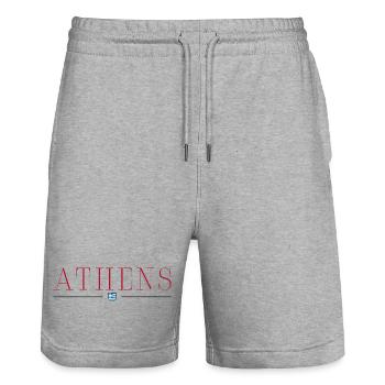 Athènes, Grèce T-shirt design de style - Short de jogging bio TRAINER Stanley/Stella unisexe - gris chiné - Devant - Nik (191cm) & Marisol (170cm)