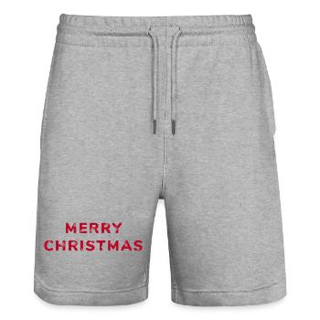 Merry Christmas: Festlicher Style - Stanley/Stella Unisex Bio Joggingshorts Trainer  - Grau meliert - Vorne - Nik (191cm) & Marisol (170cm)