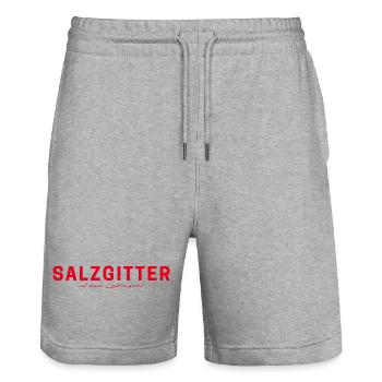 Salzgitter T-Shirt – Perfekt für Fans - Stanley/Stella Unisex Bio Joggingshorts Trainer  - Grau meliert - Vorne - Nik (191cm) & Marisol (170cm)
