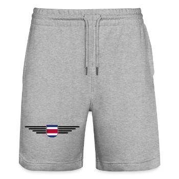 Costa Rica T-Shirt – Pura Vida Style - Short de jogging bio TRAINER Stanley/Stella unisexe - gris chiné - Devant - Nik (191cm) & Marisol (170cm)
