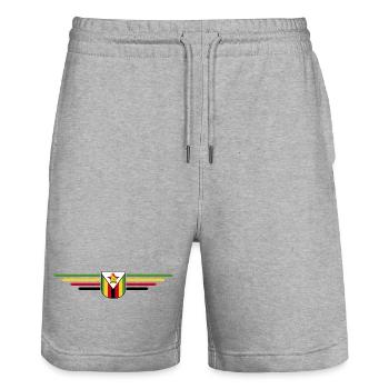 T-shirt Zimbabwe pour les fans de l’Afrique - Short de jogging bio TRAINER Stanley/Stella unisexe - gris chiné - Devant - Nik (191cm) & Marisol (170cm)