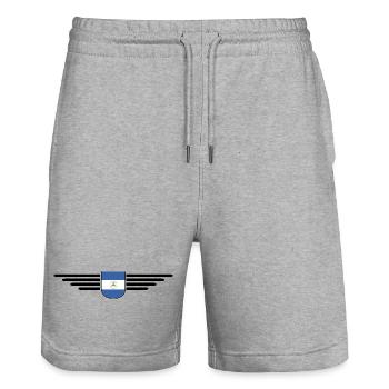 Conception d’un t-shirt Nicaragua - Short de jogging bio TRAINER Stanley/Stella unisexe - gris chiné - Devant - Nik (191cm) & Marisol (170cm)