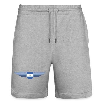 Nicaragua T-Shirt Design - Stanley/Stella Unisex Bio Joggingshorts Trainer  - Grau meliert - Vorne - Nik (191cm) & Marisol (170cm)