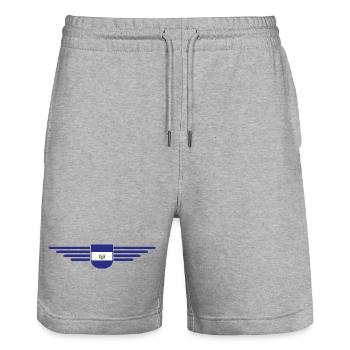El Salvador T-Shirt Design - Short de jogging bio TRAINER Stanley/Stella unisexe - gris chiné - Devant - Nik (191cm) & Marisol (170cm)