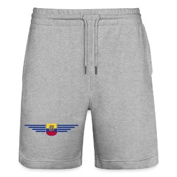Conception du t-shirt des fans de l’Équateur - Short de jogging bio TRAINER Stanley/Stella unisexe - gris chiné - Devant - Nik (191cm) & Marisol (170cm)