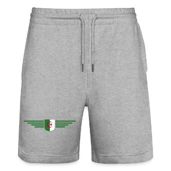 Algeria Design – Fierté de l’Afrique du Nord - Short de jogging bio TRAINER Stanley/Stella unisexe - gris chiné - Devant - Nik (191cm) & Marisol (170cm)