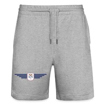 Iowa Fan T-Shirt – Dein Bundesstaat! - Stanley/Stella Unisex Bio Joggingshorts Trainer  - Grau meliert - Vorne - Nik (191cm) & Marisol (170cm)