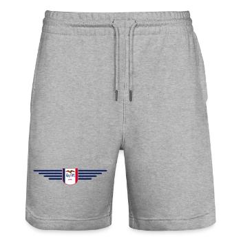 Iowa Fan T-Shirt – Dein Bundesstaat! - Stanley/Stella Unisex Bio Joggingshorts Trainer  - Grau meliert - Vorne - Nik (191cm) & Marisol (170cm)
