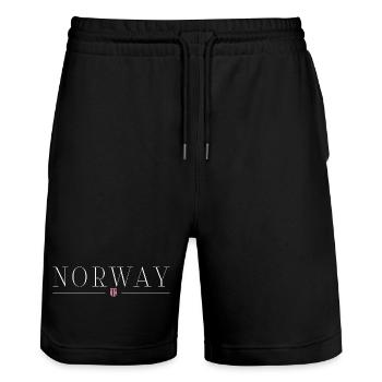 Norwegen T-Shirt: Nordischer Stil - Stanley/Stella Unisex Bio Joggingshorts Trainer  - Schwarz - Vorne - Nik (191cm) & Marisol (170cm)