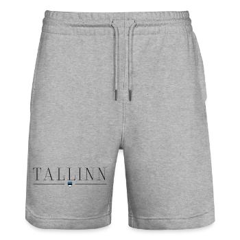 Tallinn, Estland Stil Design T-Shirt - Stanley/Stella Unisex Bio Joggingshorts Trainer  - Grau meliert - Vorne - Nik (191cm) & Marisol (170cm)