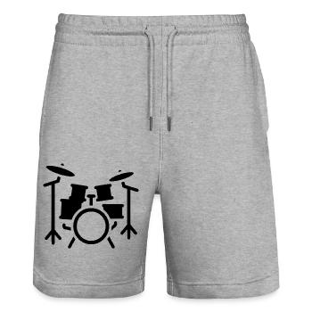 Batterie - Stanley/Stella Unisex Bio Joggingshorts Trainer  - Grau meliert - Vorne - Nik (191cm) & Marisol (170cm)
