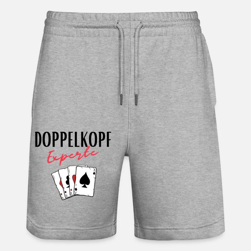 Doppelkopf Experte - Stanley/Stella Unisex Bio Joggingshorts Trainer  - Grau meliert
