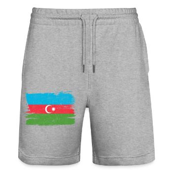 Azerbaïdjan Bandiera drapeau de l’Azerbaïdjan paix Vintage - Short de jogging bio TRAINER Stanley/Stella unisexe - gris chiné - Devant - Nik (191cm) & Marisol (170cm)