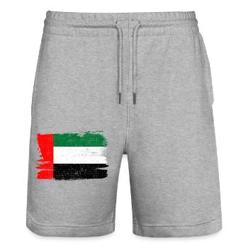 Émirats arabes unis Bandiera drapeau paix Vintage - Short de jogging bio TRAINER Stanley/Stella unisexe - gris chiné - Devant - Nik (191cm) & Marisol (170cm)