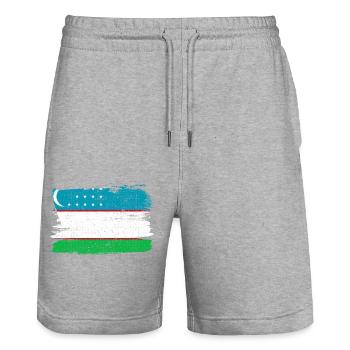 Sahara Occidental Bandiera Drapeau Paix Vintage - Short de jogging bio TRAINER Stanley/Stella unisexe - gris chiné - Devant - Nik (191cm) & Marisol (170cm)