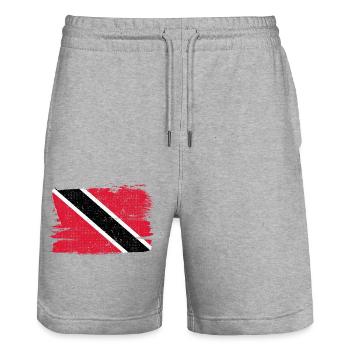 Trinité-et-Tobago Bandiera drapeau paix Vintage - Short de jogging bio TRAINER Stanley/Stella unisexe - gris chiné - Devant - Nik (191cm) & Marisol (170cm)