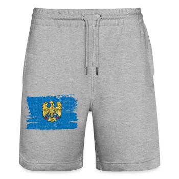 Frioul Italie drapeau drapeau paix Vintage - Short de jogging bio TRAINER Stanley/Stella unisexe - gris chiné - Devant - Nik (191cm) & Marisol (170cm)
