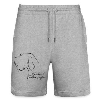 Wirehaired Pointing Griffon Profile Dogs Hunting Dog - Stanley/Stella Trainer Unisex Organic Jogging Shorts - heather grey - Front - Nik (191cm) & Marisol (170cm)