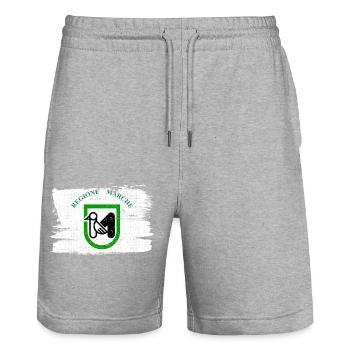 Brands Flag Italy Flag Pace Vintage - Stanley/Stella Trainer Unisex Organic Jogging Shorts - heather grey - Front - Nik (191cm) & Marisol (170cm)