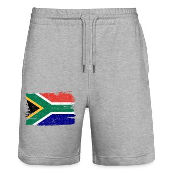 Drapeau de l’Afrique du Sud Drapeau de la paix Vintage - Short de jogging bio TRAINER Stanley/Stella unisexe - gris chiné - Devant - Nik (191cm) & Marisol (170cm)