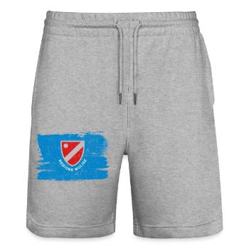Molise Flag Italy Flag Peace Vintage - Stanley/Stella Trainer Unisex Organic Jogging Shorts - heather grey - Front - Nik (191cm) & Marisol (170cm)