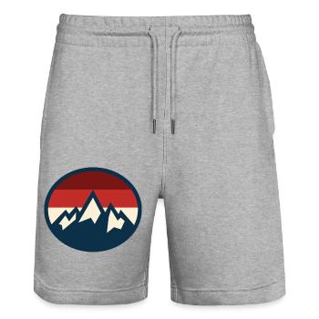 Berg Berge Retro Vintage Outdoor - Stanley/Stella Unisex Bio Joggingshorts Trainer  - Grau meliert - Vorne - Nik (191cm) & Marisol (170cm)